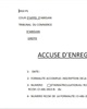 Accusé d'enregistrement